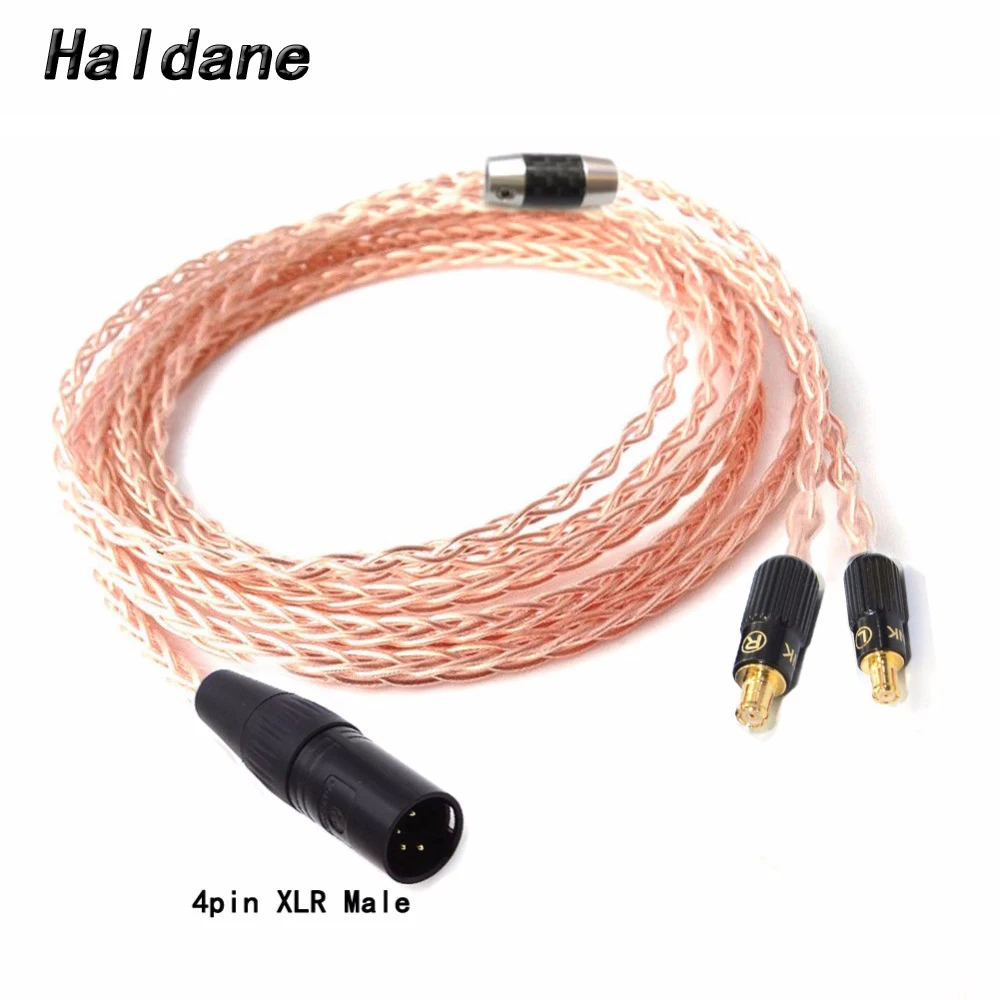 

Free Shipping Haldane 2.5/3.5/4.4mm/4pin XLR 8 Croes Single Crystal Copper Headphone Upgrade Cable for CKS1100 E40 E50 E70