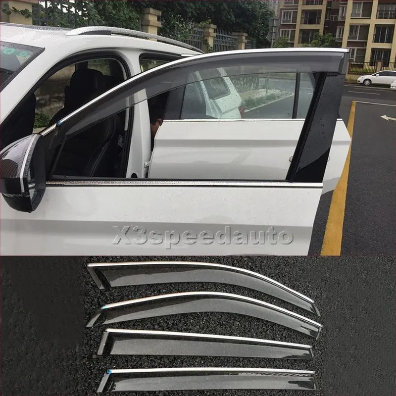 High Quality Window Visor Vent Sun Rain Deflector Guard 4pcs For Skoda Kodiaq 2017-2022