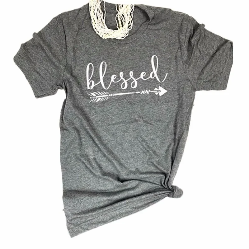 

Womens Blessed Shirt Unisex Fall Shirt Thankful Grateful Blesses Tee Shirt Inspirational T-shirt