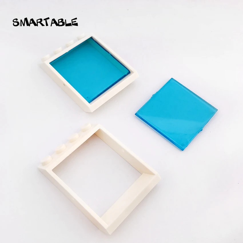 Smartable Window Frame With Glass Skylight For Roof Building Blocks DIY Toys For Kids Compatible All Brands City Parts 8pcs/lot