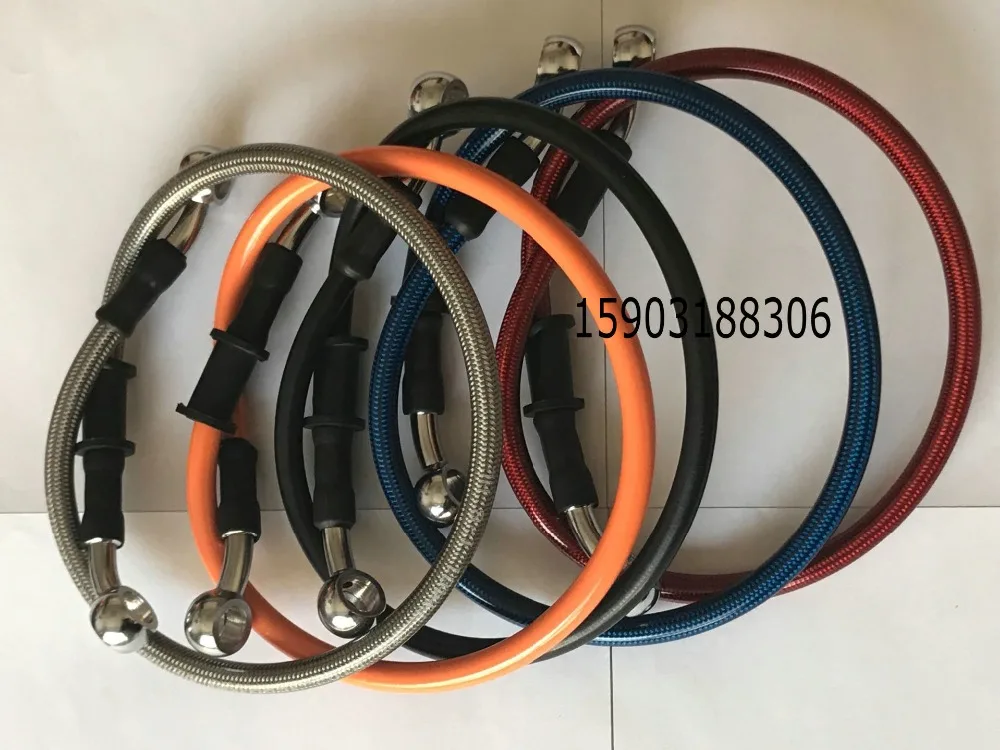 120CM length Universal Motorcycle Brake Oil Hose Line Stainless Steel Pipe With 28 Degree Banjo Fittings