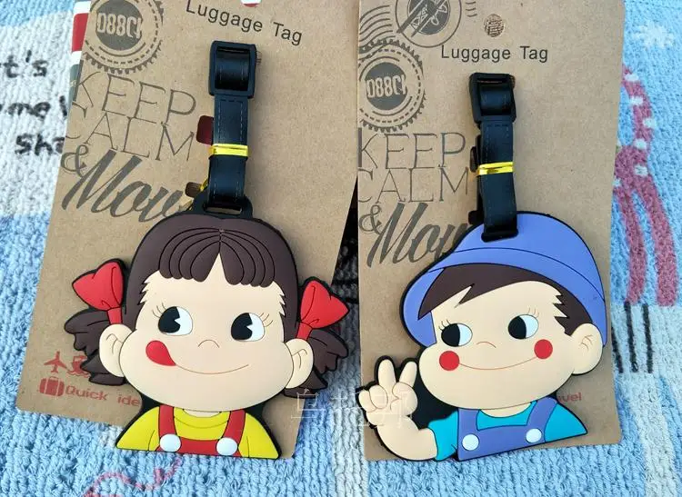 Milk Girls Boy Anime Travel Accessories Luggage Tag Suitcase ID Address Portable Tags Holder Baggage Label Gifts New