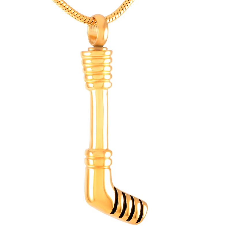 

IJD9347 Unique Hockey Stick Cremation Keepsake Pendant Memorial Ashes Holder Urn Necklace for Pets Famliy Ash Casket Urn Jewelry