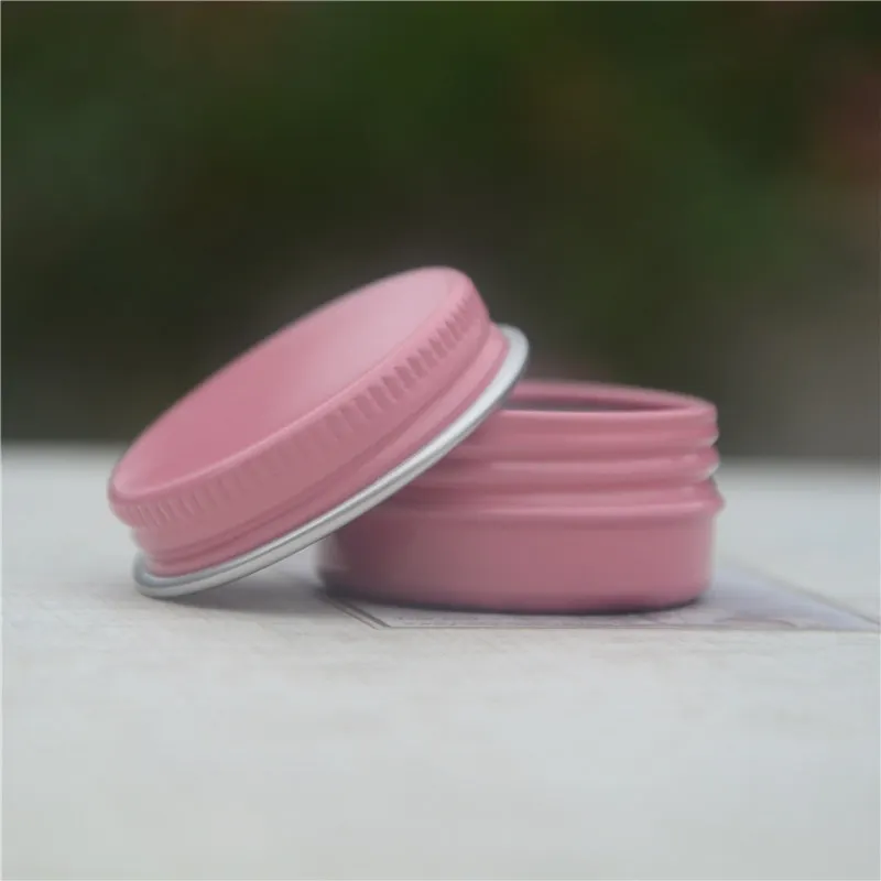 100pcs 10G pink color Aluminum Jar 10cc metal tin Cosmetic Packaging Container,1/3oz lip balm container