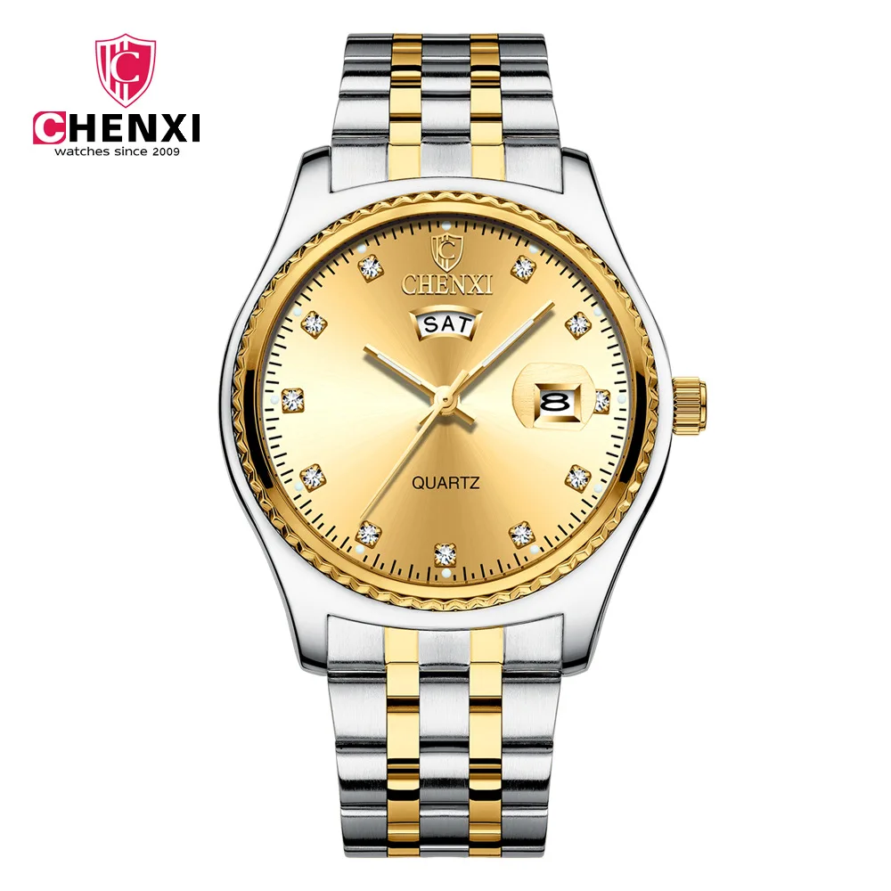 Chenxi Brand Women Luxury Quartz Watch Lady Golden Stainless Steel Watchband High Quality Casual Waterproof Watch Gift For Girl