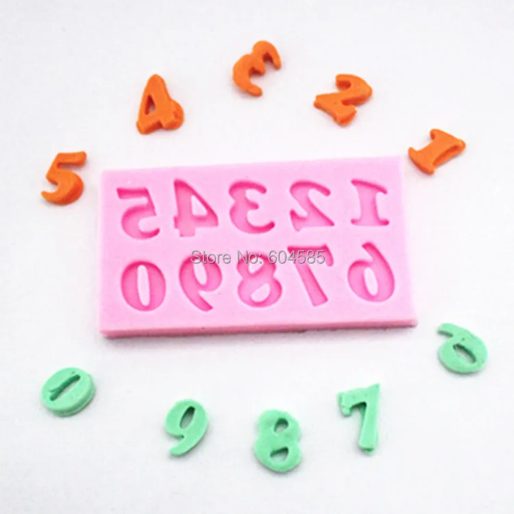 Arabic Numbers 1-9 Shaped 3d Silicone Cake Fondant Mold Cake Decoration Mold   FM108