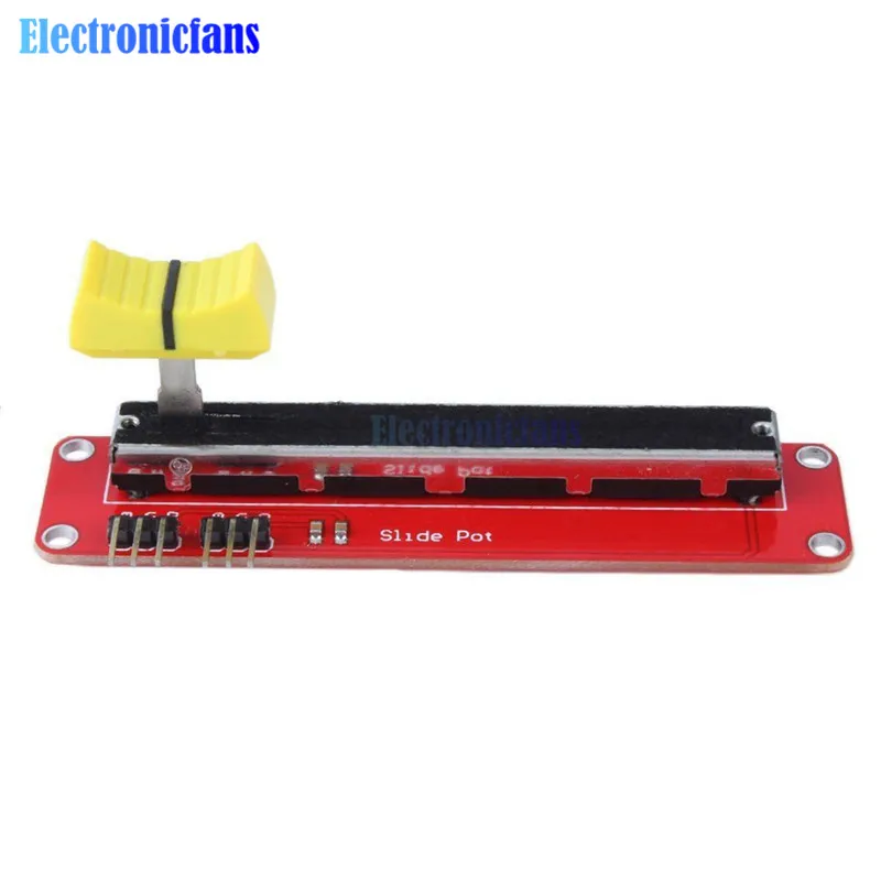 10K Lineares Schiebepotentiometer-Modul mit Doppelausgang, Elektronischer Block für Arduino AVR-Projekte – Detail 3
