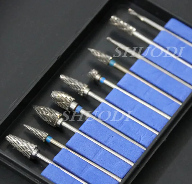 

10 Pcs Set Dental Tungsten Steel Nitrate Carbide Bur Burs Drills Dentistry 2.35mm Dental Burs