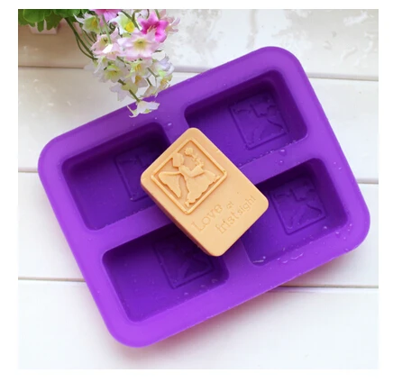 

Wholesales 4 Hole angel soap mold Silicone Cake pan Chocolate Soap Pudding Jelly Candy Ice Cookie Biscuit Mold