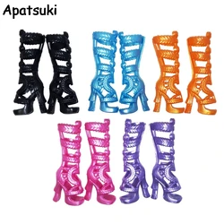 Botas de salto alto para monstro, sapatos de moda, monstro, bonecas demoníacas, 1/6 BJD boneca acessórios para crianças, crianças, brinquedos do bebê, 5 pares por lote