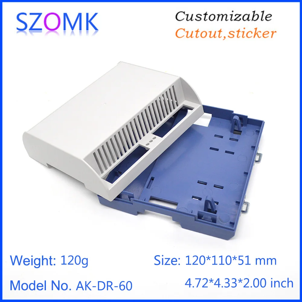 Imagem -04 - Din Rail Plastic Energy Meter Junction Housing Power Supply Instrument Case Enclosure 10 Pcs 120*110*51 mm Szomk Hot Sales