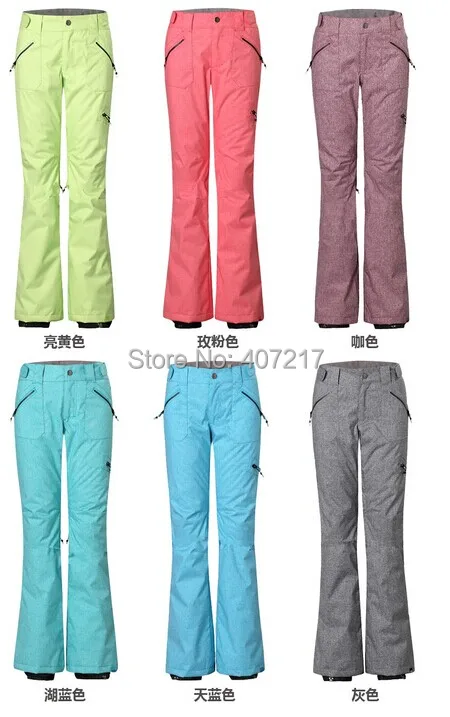 

Gsou Snow Womens Pink Ski Pants Ladies Yellow Green Riding Skating Hiking Padded Trousers Waterproof 10K Thermal