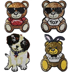 Cartoon Patch Sequin Patches Sew On Clothes Patch 3D pailletten Applique DIY Stickers For T-shirt Jeans