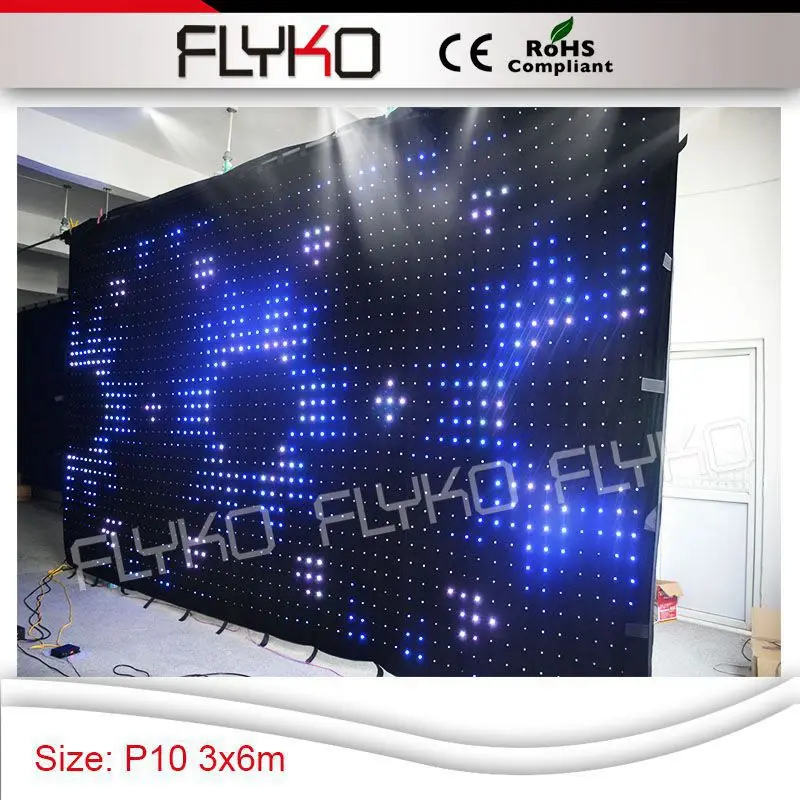 10ft x 20ft PC controller RGB3in1 led backdrop stage led cloth video curtain P10cm