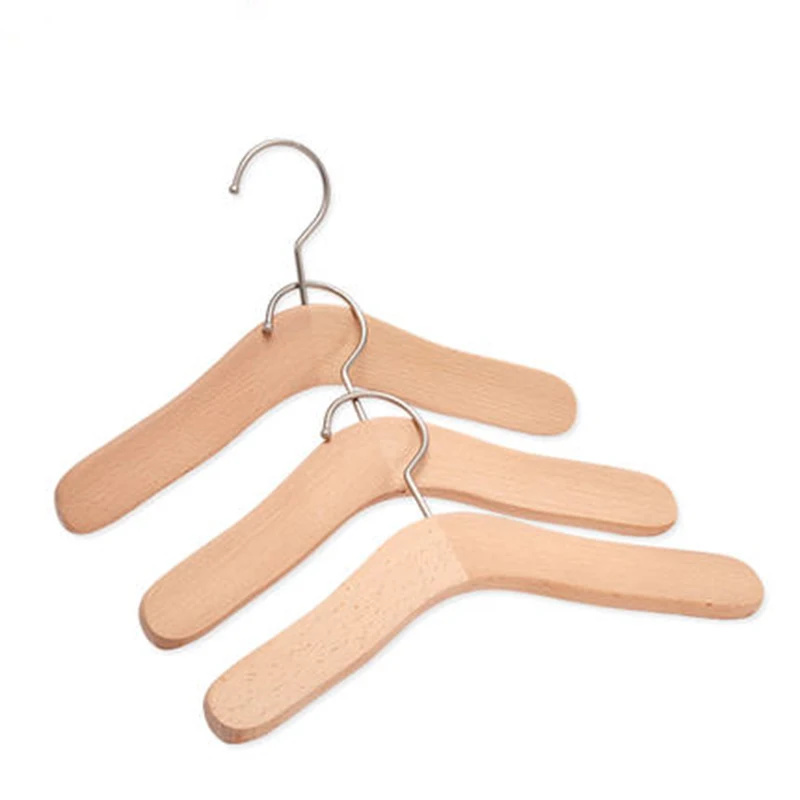 5 pcs/lot 29.5cm High-grade Beech Wood Baby Hangers Solid Wood Clothes Hanger for Children Household Kid Suits Drying Rack