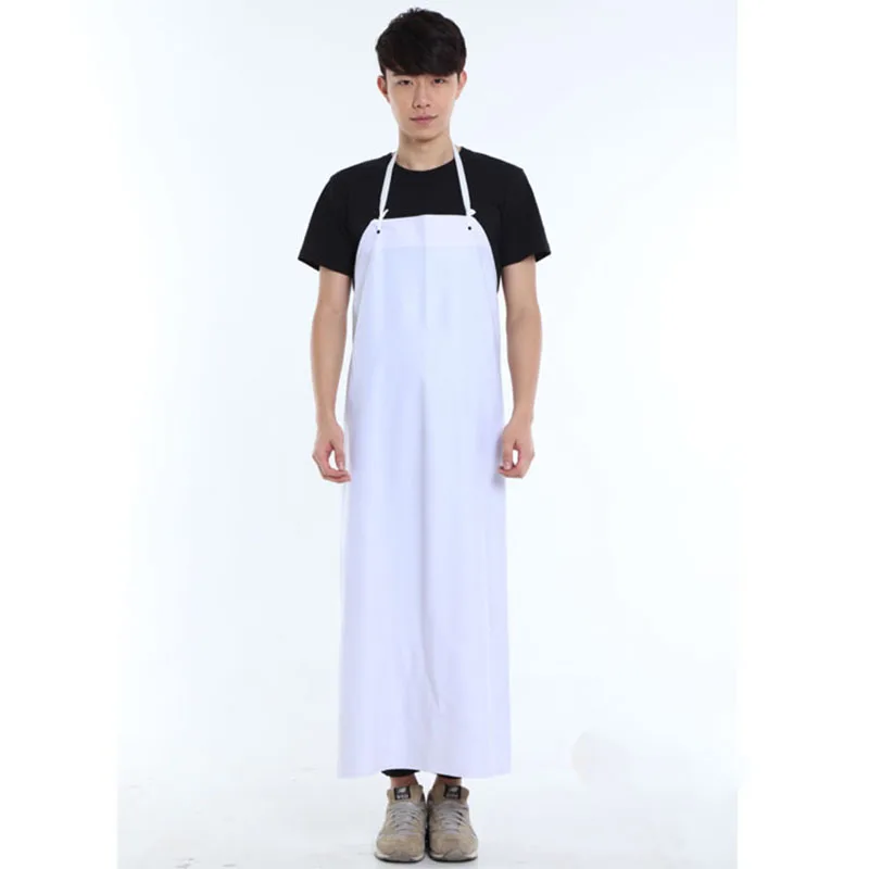 White Waterproof Apron Food Factory Kitchen Long Oil-proof Waist Canteen Waterproof Bib Rice Table Apron