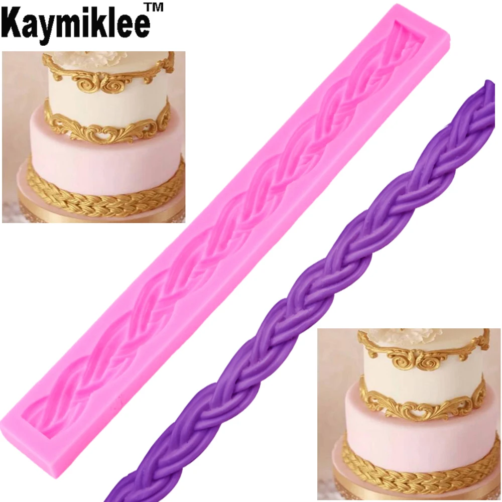 M663 1PCS Rope Shape Silicone Cake Mold, For Chocolate, Sugar, Cupcake, Cake Decorating