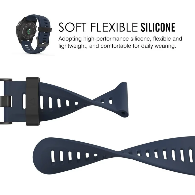 Yooside-pulseira de relógio esportivo de silicone macio, 26mm, para garmin fenix 3/fenix 3 hr/quatix 3/tactix bravo/fenix 5x/5x plus