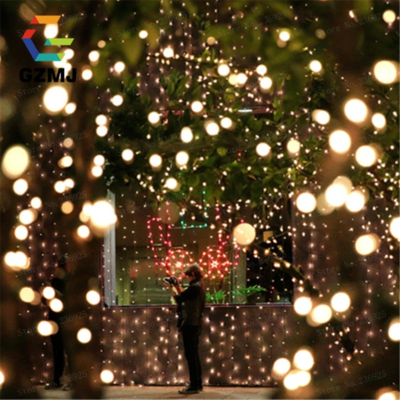 10M 80LED String ไฟกันน้ำกลางแจ้งจี้ใหม่ปี/คริสต์มาส Xmas WeddingCurtain ตกแต่งวันหยุด Fairy ไฟ H-11