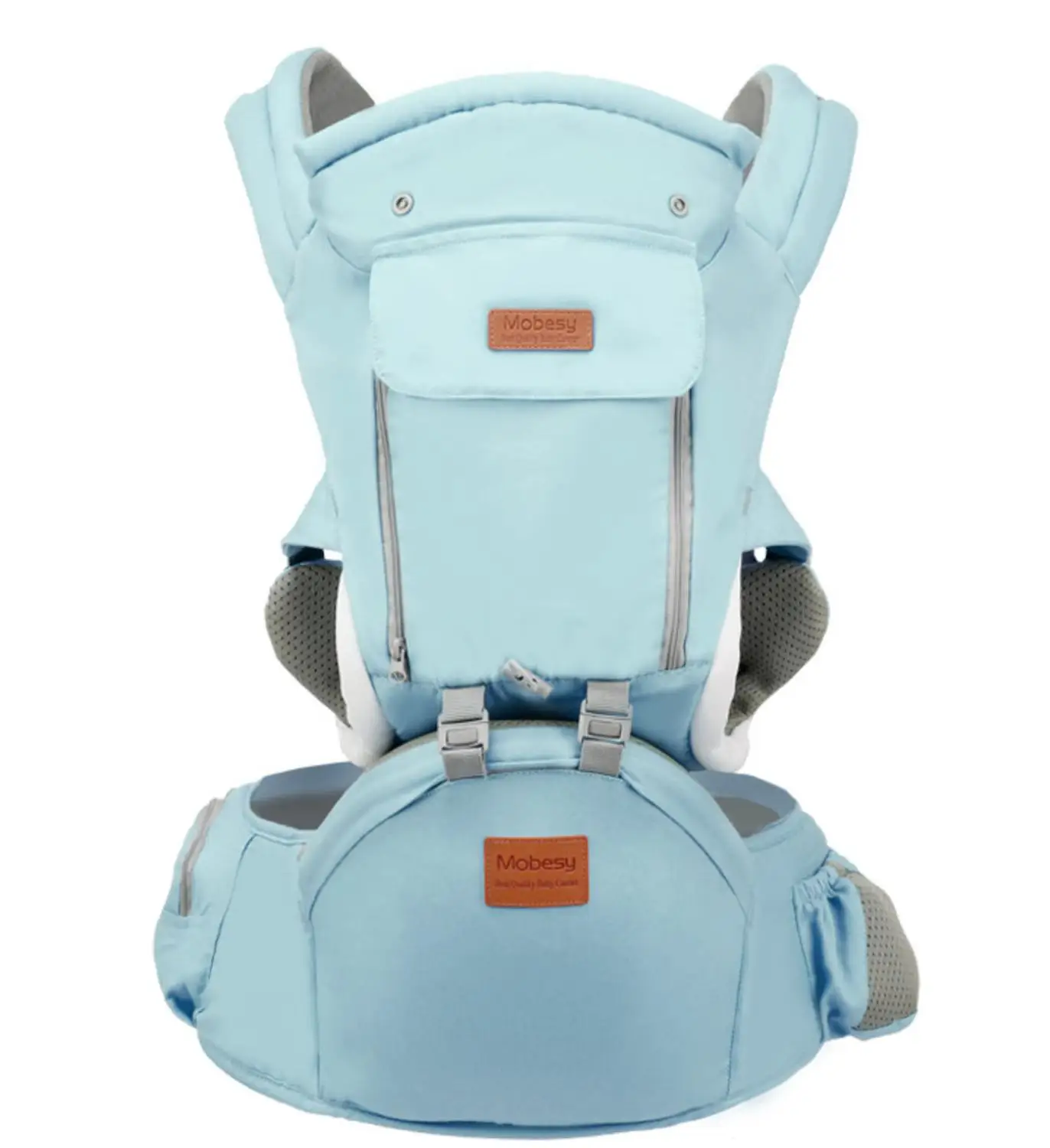 baby carrier with hipseat  Detachable Front Air Permeable window For All Seasons (gray)