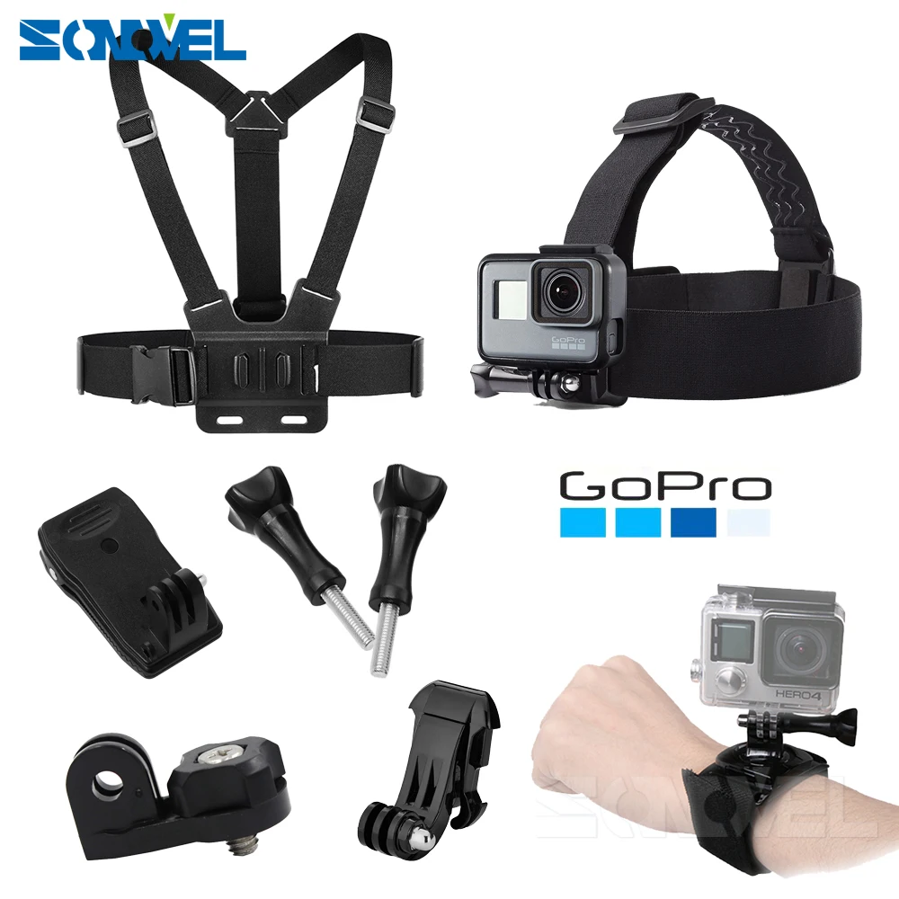 Action Camera Accessory Head Chest Strap Mount For Gopro Fusion Gopro Hero 7 6 5 4 3+ 3 2 H9R F60R W9R Yi 4K SJ4000 SJ6 SJ7