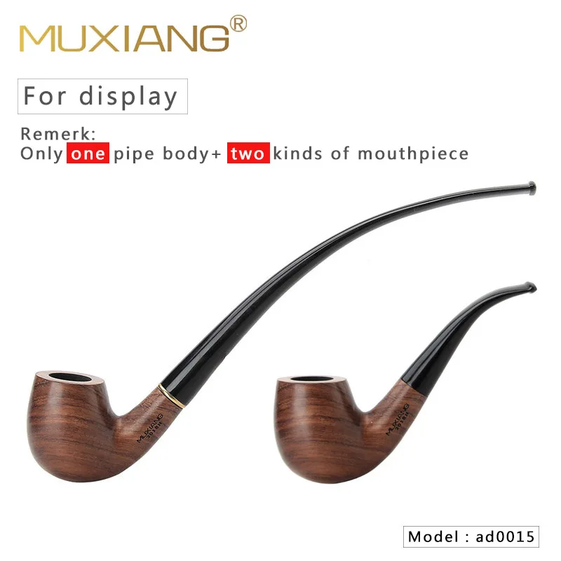 HOT-MUXIANG 2 in 1 Wooden Rosewood Smoking Pipe Tobacco Tube Pipes Wood  With 9mm Filter 10 Smoking Tools Pipe Set Gift For Men