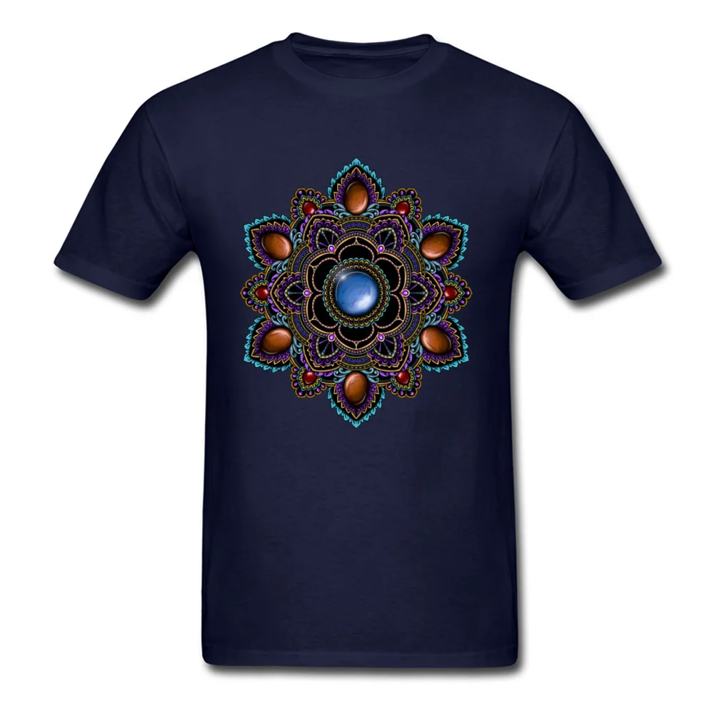 Om T-shirt Men Black Tshirt Purple & Teal Mandala With Gemstones Geometric Designer T Shirts Father Day Gift Sweatshirts Cool