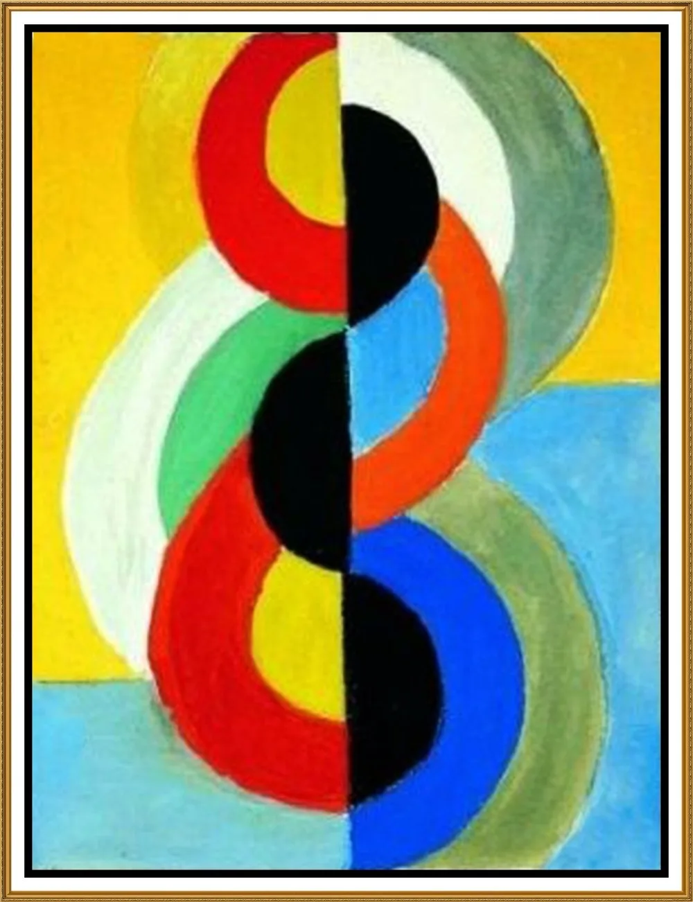 

High quality Oil painting Canvas Reproductions Color Rhythm Geometric Cubism by Robert Delaunay hand painted