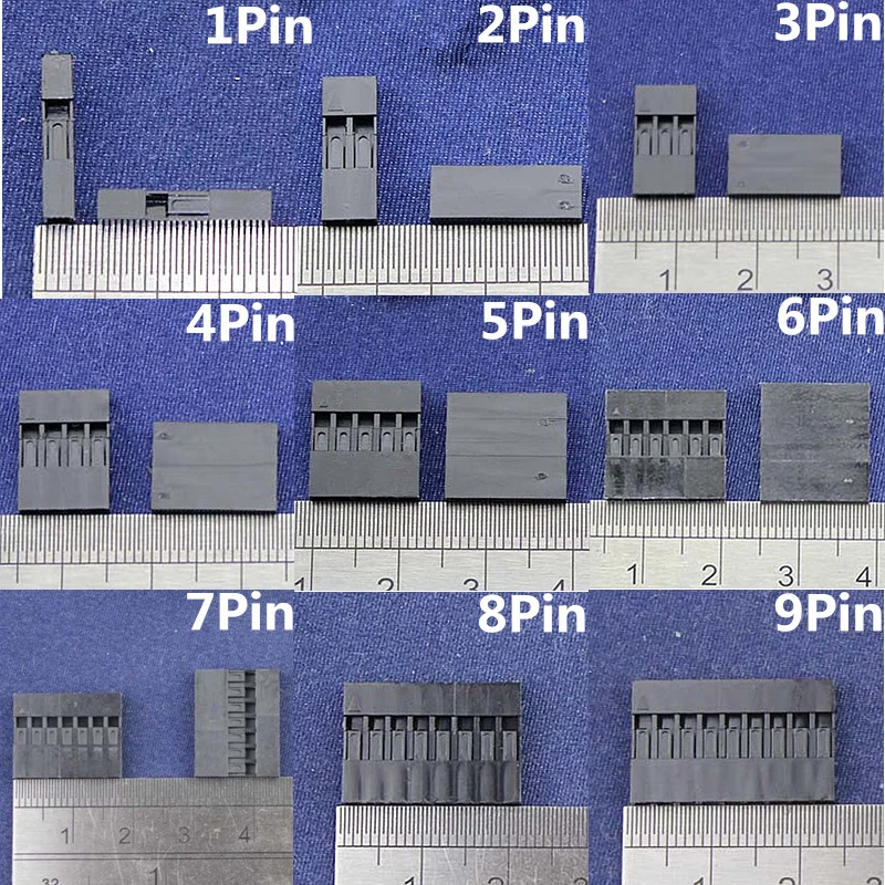 100pcs 2.54mm Pitch 1-10Pin Dupont Housing Plastic Shell Terminal 1Pin Jumper Wire Housing Connector