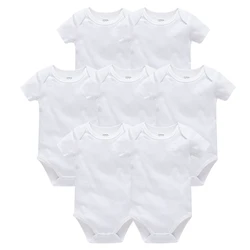 2022 Blank Baby Clothes Solid Design Short Sleeve Cotton Summer Baby Rompers Newborn Baby Boys Girls roupa de bebes Clothing