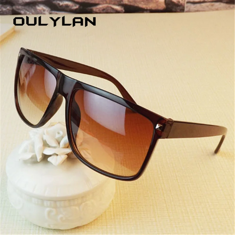 Oulylan Women Men Oversized Sunglasses Brand Designer Retro Big Frame Sun glasses Female Vintage Glasses Men Shades