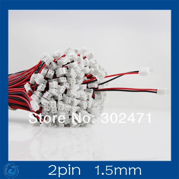 Mini. Micro JST 1.5mm T-1 2-Pin Connector w/.Wire x 10 sets. 2pin1.5mm