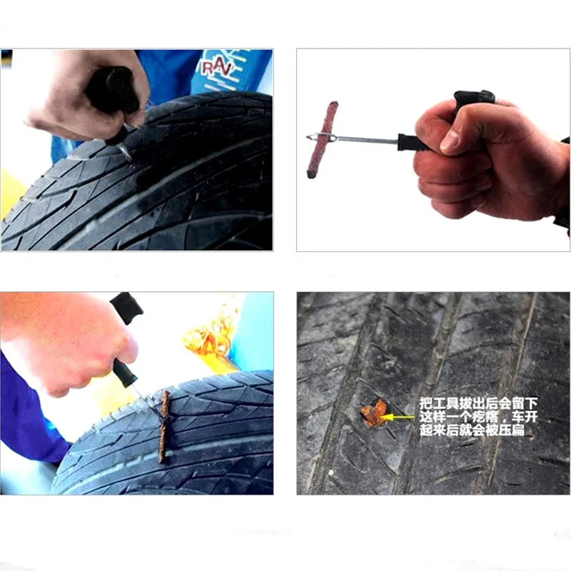 60root  4mm*100mm  Tyre Repairing Rubber Strips Tire Repair Tools A motorcycle Has No Tubeless Tires