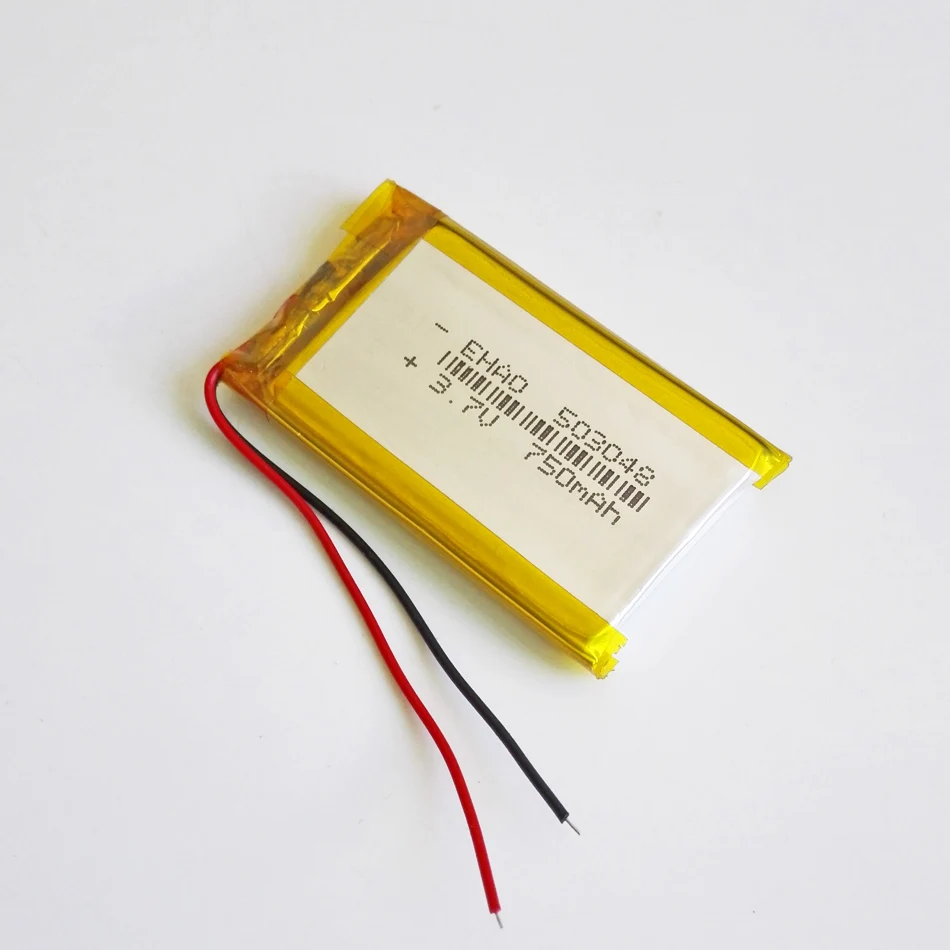 3.7V 750mAh Lithium Polymer LiPo Rechargeable Battery 503048 For Mp3 GPS Bluetooth Ebooks Power Bank Mobile Phone Recorde Camera