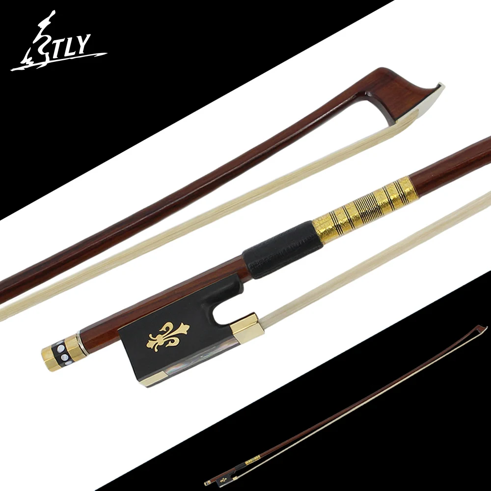 Factory Store Exquisite Full Size Greenheart Fiddle Violin Bow Carved Orchid Ebony Frog w/ Colored Shell High Quality Horsehair