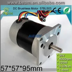 FREE SHIPPING Square Head and Circle Fuselage 36V 92W 0.32 N.m 4000rpm 57mm 3 phase DC Brushless Motor 57BLS03 BLDC MOTOR