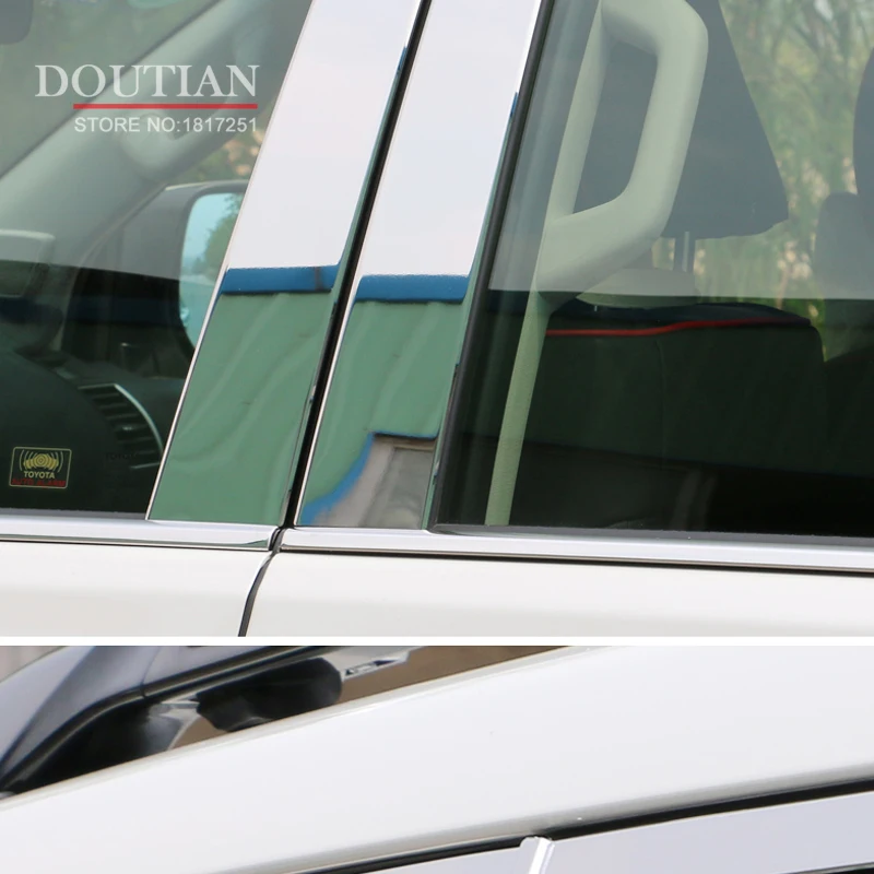 For Toyota Land Cruiser Prado 150 2010-2020 Window Pillar Post Covers Trim Molding External Decoration Stainless Car-Styling