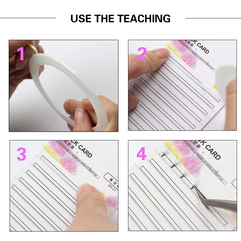 10pc card + 1pc Double sided tape eyelash stple stick card  Eyelash extension tool save eyelash