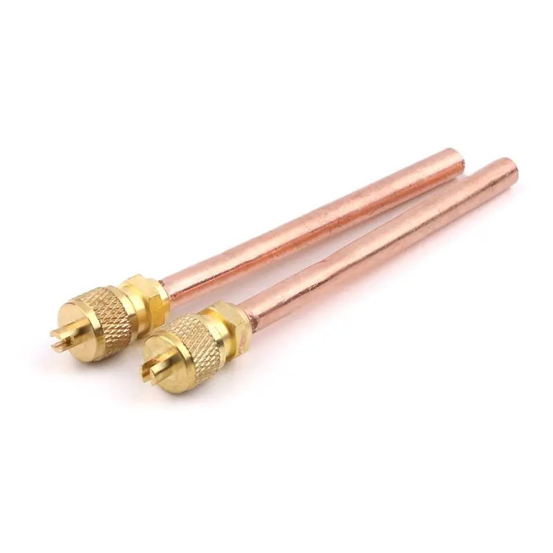 MEXI 10pcs Air Conditioner Refrigeration Access Valves 6mm OD Copper Tube Filling Parts Replacements