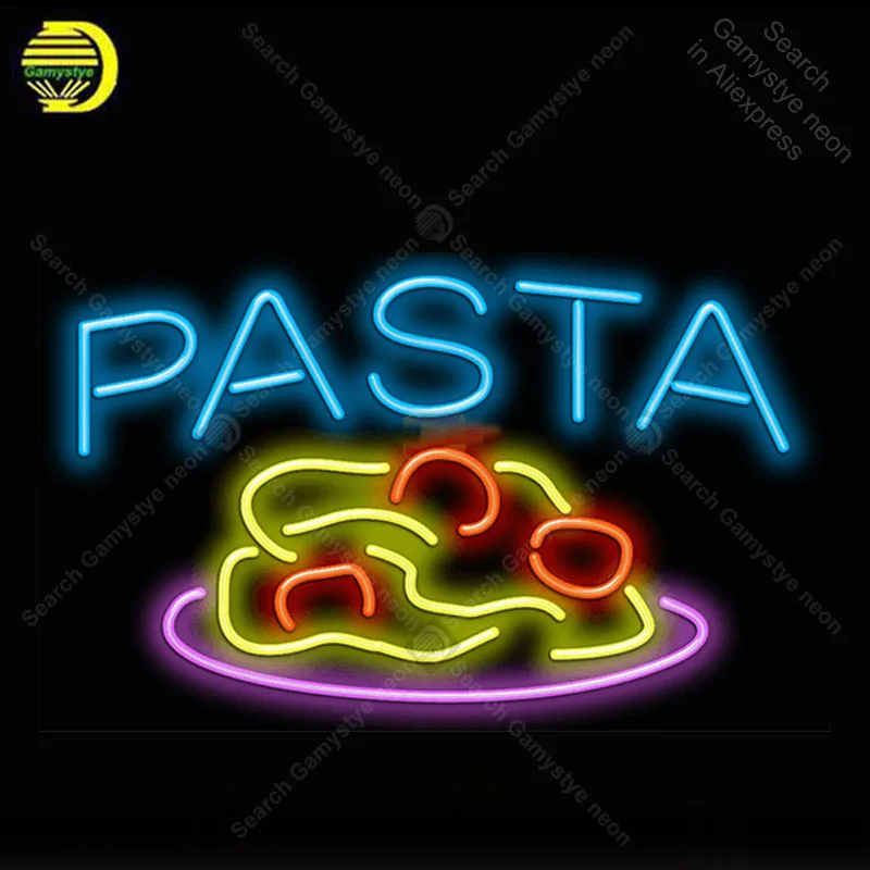 

Pasta with Pasta Neon Light Sign Glass Tube Neon Bulb Sign Decor Wall Store Coffee Neon board Sign lamp anuncio luminoso Atarii