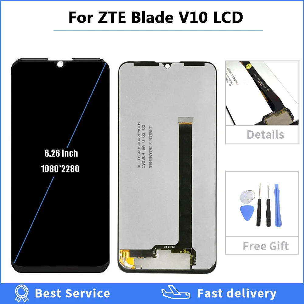 Original For ZTE Blade V10 Vita LCD Display Touch Screen Digitizer With Frame LCD for ZTE V10 LCD 100% Tested + glue + tools