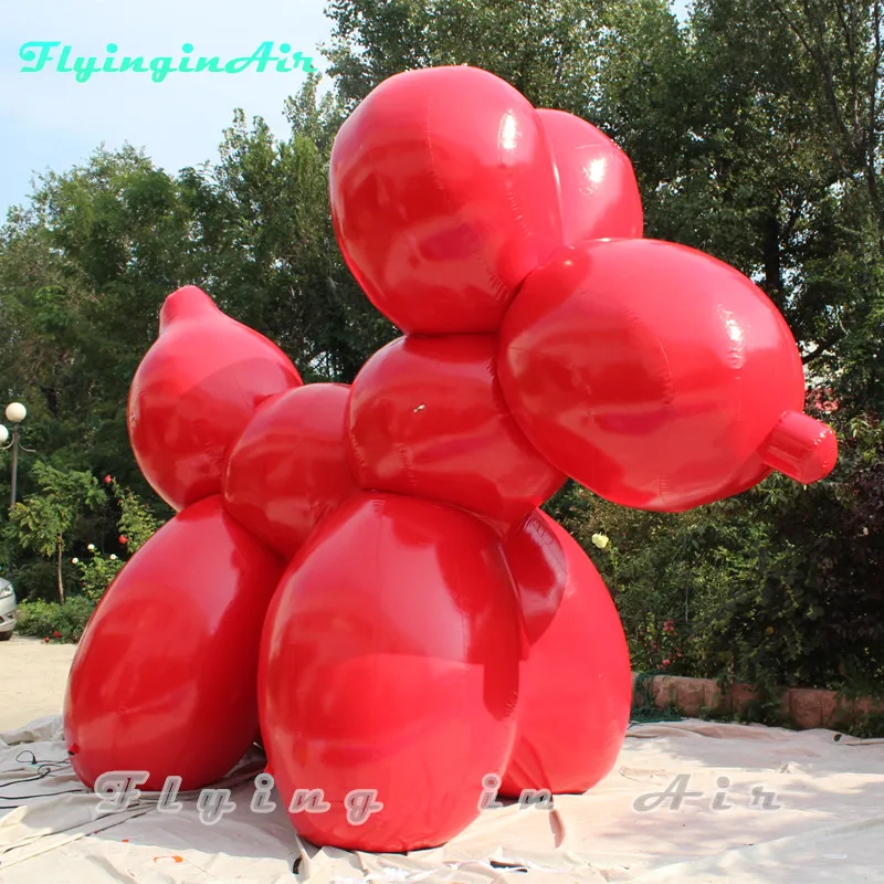 3m Varnish Shinny Abstract Inflatable Bubble Dog Red Air Blow Up Puppy Model Balloon for Exhibition