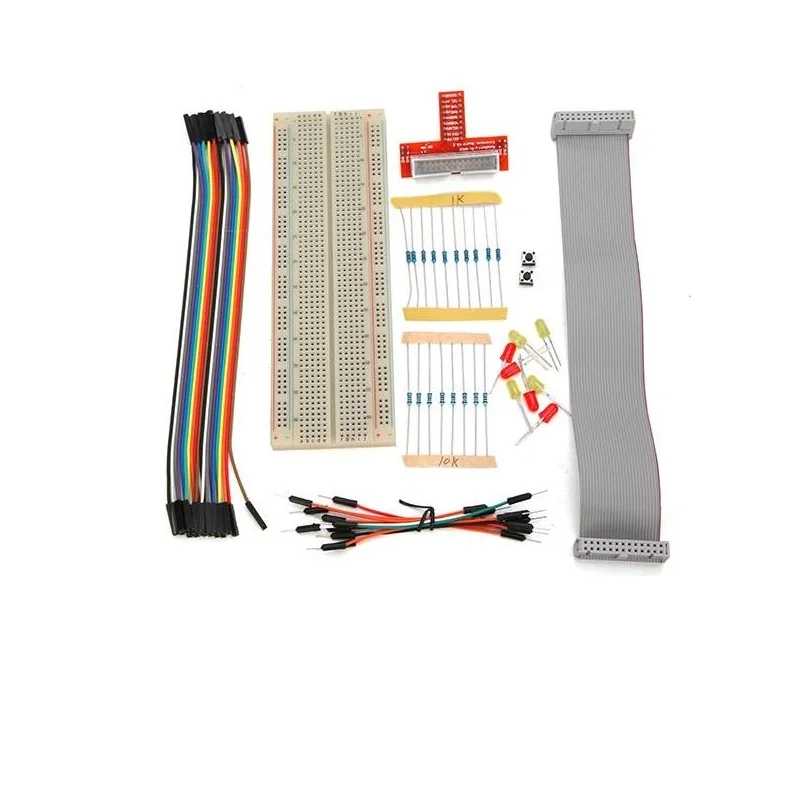 Rasberry Pi Starter Kit GPIO Cable T GPIO Extension Board Breadboard Jupont Cable Button Resistance DIY rpi electronics toy