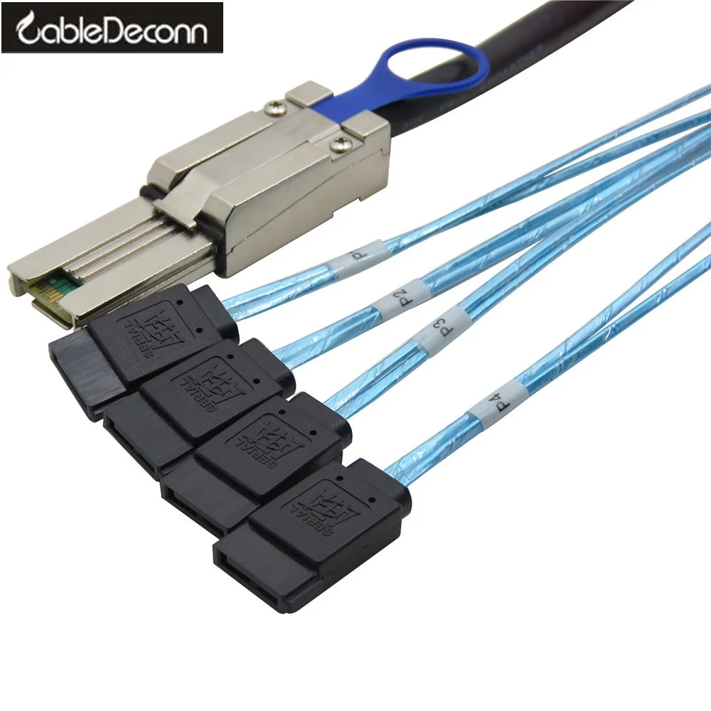 SFF-8088 TO 4x SATA 7Pin Mini-SAS 26P TO 4SATA Cable