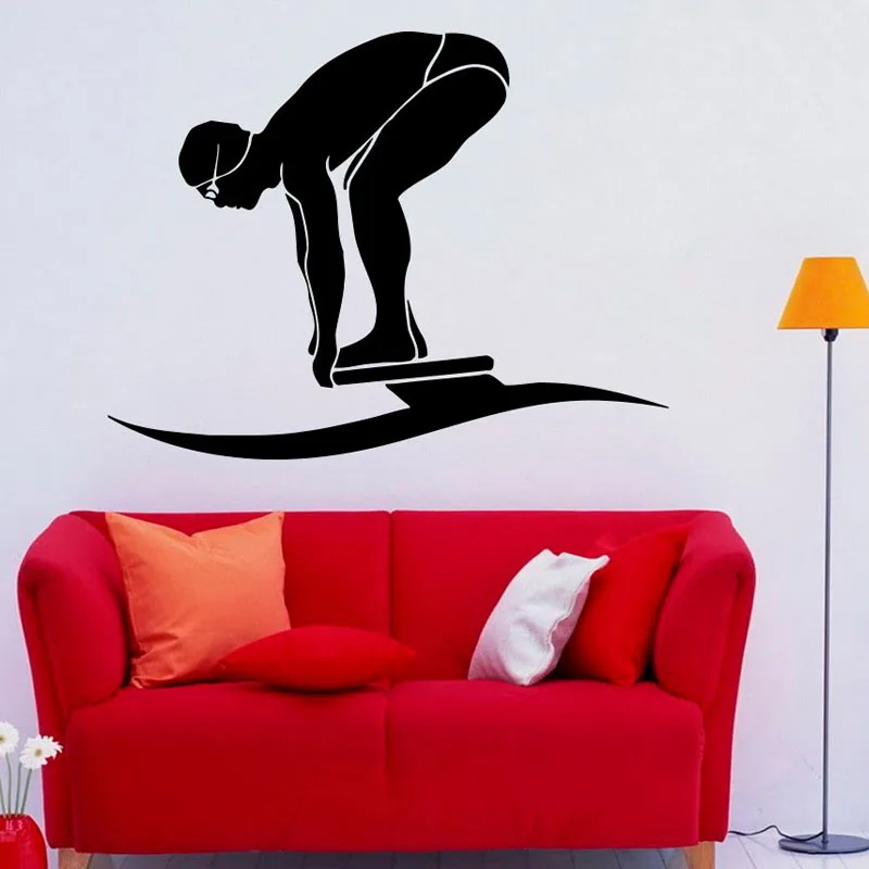 

ZOOYOO Swimming Vinyl Art Wall Decal Stickers Home Decor For Living Room Modern Wall Stickers Waterproof