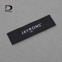 Custom brand clothing labels polyester cotton mixture yarn private logo woven tags 1000pcs/lot