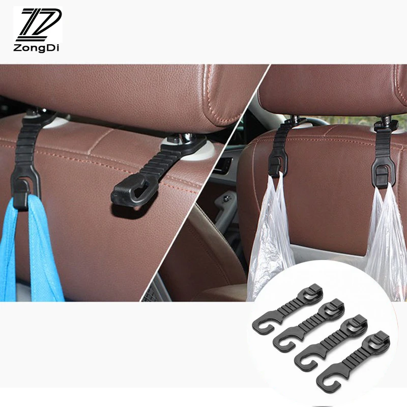 ZD 2pcs Car Back Seat Hanger Holder Hooks for Ford Focus 2 3 Fiesta Monder MK3 Fusion Chevrolet Cruze Aveo Lacetti Captiva Leon