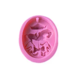 1PCS With Hole Carousel Shape Cake Mold Cake Decorating Tools Mold Silicone Mold For Fondant Silicone Cake Tools