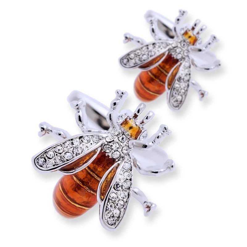 KFLK Jewelry shirt cufflinks for mens Brand Crystal Cuff link Wholesale Luxury Button Male High Quality Animal Bee guests