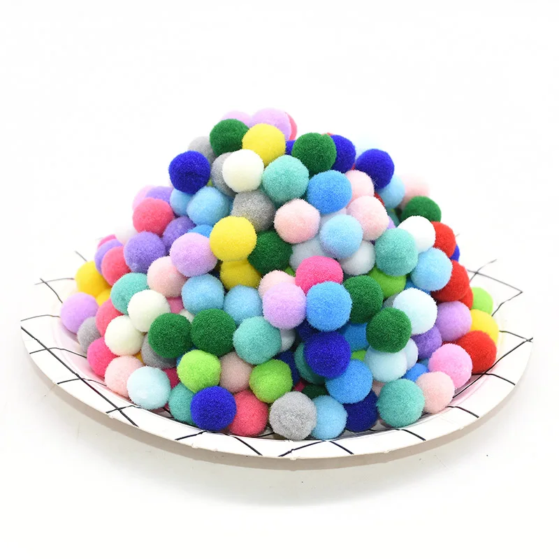 100Pcs 10/15/20/25mm Mini Fluffy Soft Pom Poms Pompoms Ball Handmade Kids Toys Wedding Decor DIY Sewing Craft Supplies